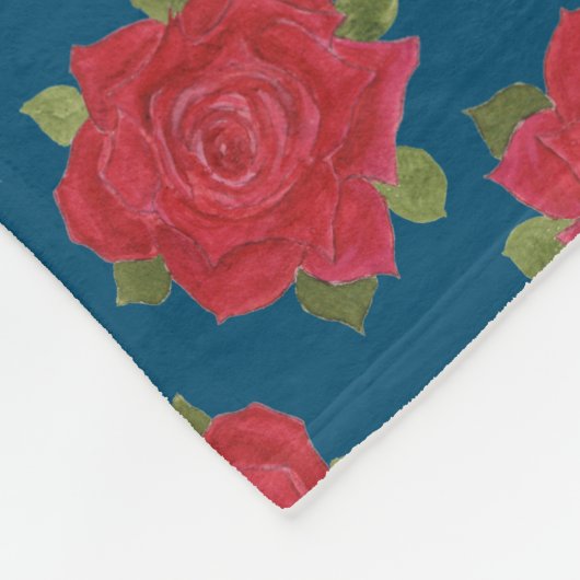 Romantische rode rozen Aangepaste rugzak Fleece Deken (Hoek)