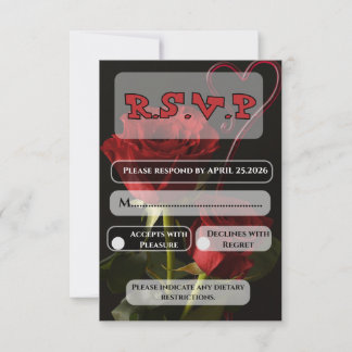 Romantische Rode Rozen Abstract Hart Liefde Trouw RSVP Kaartje
