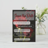 Romantische Rode Rozen Abstract Hart Liefde Trouw  Save The Date (Staand voorkant)