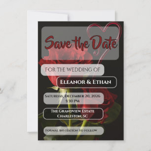 Romantische Rode Rozen Abstract Hart Liefde Trouw Save The Date