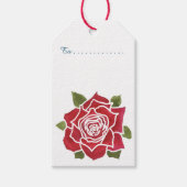 Romantische rode rozen, blauw pak van aangepaste g cadeaulabel (Voorkant)