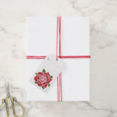 Romantische rode rozen, blauw pak van aangepaste g cadeaulabel (Met Touw)