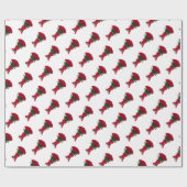 Romantische rode rozen bloemboeket cadeaupapier (Vlak)