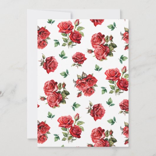 Romantische Rode Rozen Bloemen Galentijn's Day Bru Kaart (Achterkant)