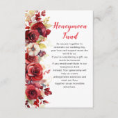 Romantische Rode Rozen Bloemen Huwelijk Honeymoon Informatiekaartje (Voorkant)