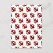 Romantische Rode Rozen Bloemen Huwelijk Honeymoon Informatiekaartje (Achterkant)