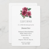 Romantische rode rozen Bloemen Verjaardag Kaart (Voorkant / Achterkant)