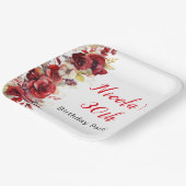 Romantische rode rozen Bloemen Verjaardag Papieren Bordje (Gebogen)