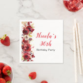 Romantische rode rozen Bloemen Verjaardag Servet (Insitu)