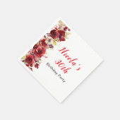 Romantische rode rozen Bloemen Verjaardag Servet (Hoek)