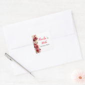 Romantische Rode Rozen Bloemen Verjaardagsfeest Vierkante Sticker (Envelop)