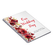 Romantische Rode Rozen Bloemen Wedding Planner Notitieboek (Rechterzijde)