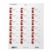 Romantische rode rozen bloemenbruiloft etiket (Full Sheet)