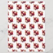 Romantische rode rozen bloemenbruiloft menu (Achterkant)