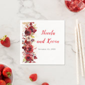 Romantische rode rozen bloemenbruiloft servet (Insitu)