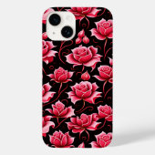 Romantische rode rozen bloemenpatroon Case-Mate iPhone case (Achterkant)