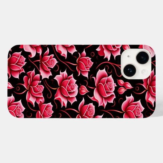 Romantische rode rozen bloemenpatroon Case-Mate iPhone case (Achterkant (horizontaal))