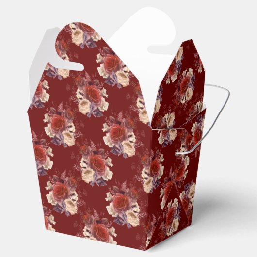 Romantische Rode Rozen Bloemstuk Bedankdoosjes (Geopend)