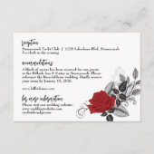 Romantische rode rozen bruiloft informatie Kaart (Voorkant)