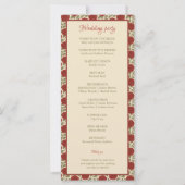 Romantische rode rozen bruiloft programma (Achterkant)