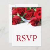 Romantische rode rozen bruiloft RSVP Briefkaart (Voorkant / Achterkant)
