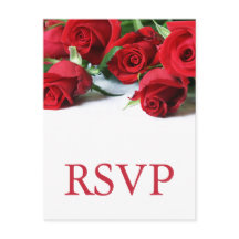 Romantische rode rozen bruiloft RSVP Briefkaart