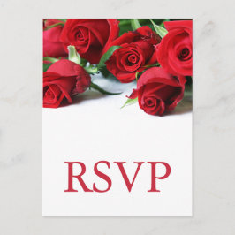 Romantische rode rozen bruiloft RSVP Briefkaart