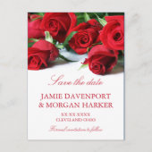 Romantische Rode Rozen Bruiloft Save the Date Aankondigingskaart (Voorkant)