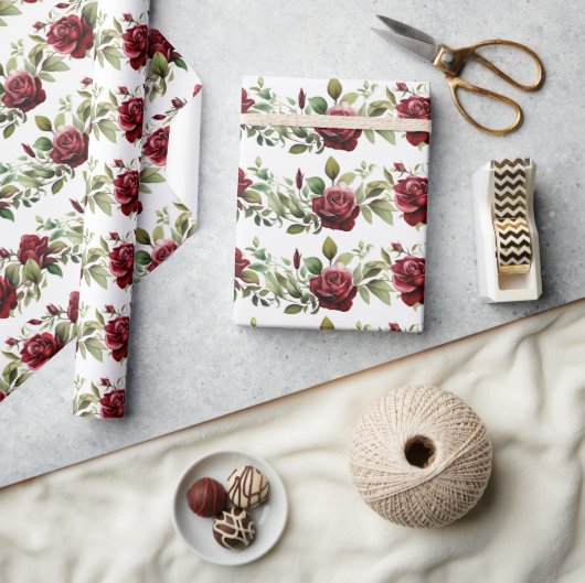 Romantische rode rozen cadeaupapier (Crafts)