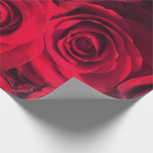 Romantische rode rozen cadeaupapier (Hoek)