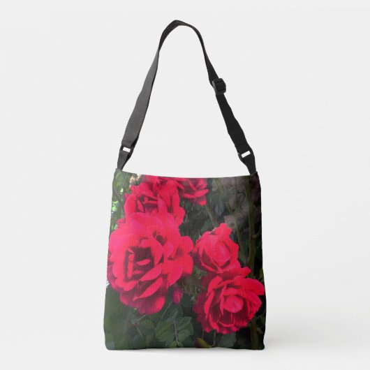 Romantische rode rozen crossbody tas (Achterkant)