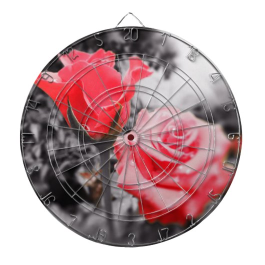 Romantische rode rozen dartbord (Voorkant)