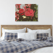 Romantische rode rozen digitale kunst verpakt canv canvas afdruk (Insitu (Slaapkamer))