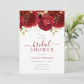 Romantische rode rozen Elegant Vrijgezellenfeest Kaart (Staand voorkant)