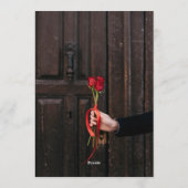 Romantische Rode Rozen Elegante Trouw Uitnodiging (Achterkant)