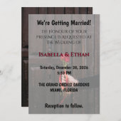 Romantische Rode Rozen Elegante Trouw Uitnodiging (Voorkant / Achterkant)