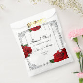 Romantische rode rozen en diamanten bedankzakje (Gezegeld)