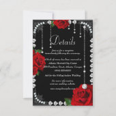 Romantische rode rozen en diamanten bruiloft detai kaart (Voorkant)