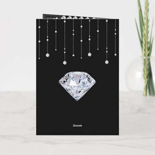 Romantische rode rozen en diamanten bruiloft programma (Achterkant)