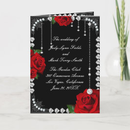 Romantische rode rozen en diamanten bruiloft programma