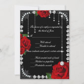 Romantische rode rozen en diamanten respons Kaart (Voorkant)