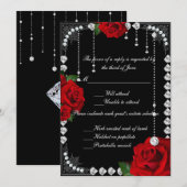 Romantische rode rozen en diamanten respons Kaart (Voorkant / Achterkant)