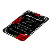 Romantische rode rozen en diamanten sparen de datu magneet (Linkerzijde)