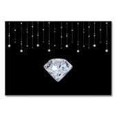 Romantische rode rozen en diamanten tafel plaats k kaart (Achterkant)