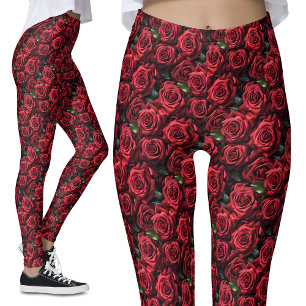 Romantische Rode Rozen Gotische Alternatieve Bloem Leggings