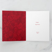 Romantische rode rozen gouden accenten Valentijnsd Kaart (Binnen)