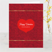 Romantische rode rozen gouden accenten Valentijnsd Kaart (Gele Bloem)