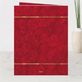 Romantische rode rozen gouden accenten Valentijnsd Kaart (Achterkant)