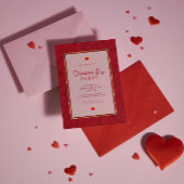 Romantische rode rozen gouden strepen accent kaart