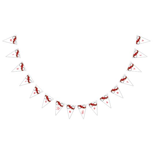 Romantische rode rozen huwelijksbanner – LOVE Lett Vlaggetjes (Alle)